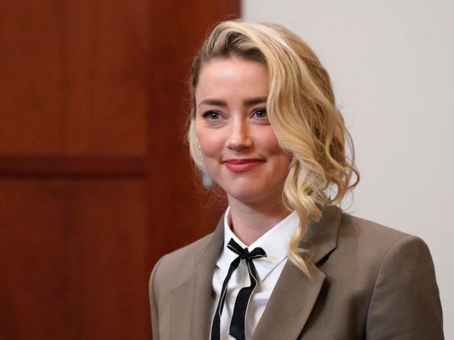 Amber Heard at the Fairfax County Circuit Courthouse. Picture: AFP