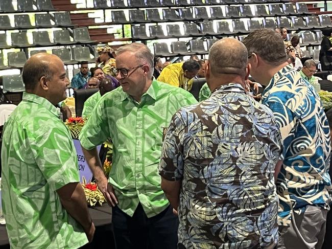 Nauru President David Adeang, Foreign Minister Lionel Aingimea, Anthony Albanese and Pat Conroy.