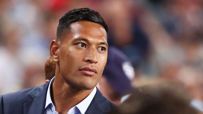 Israel Folau of the Waratahs looks on during the match against the Lions in Sydney.