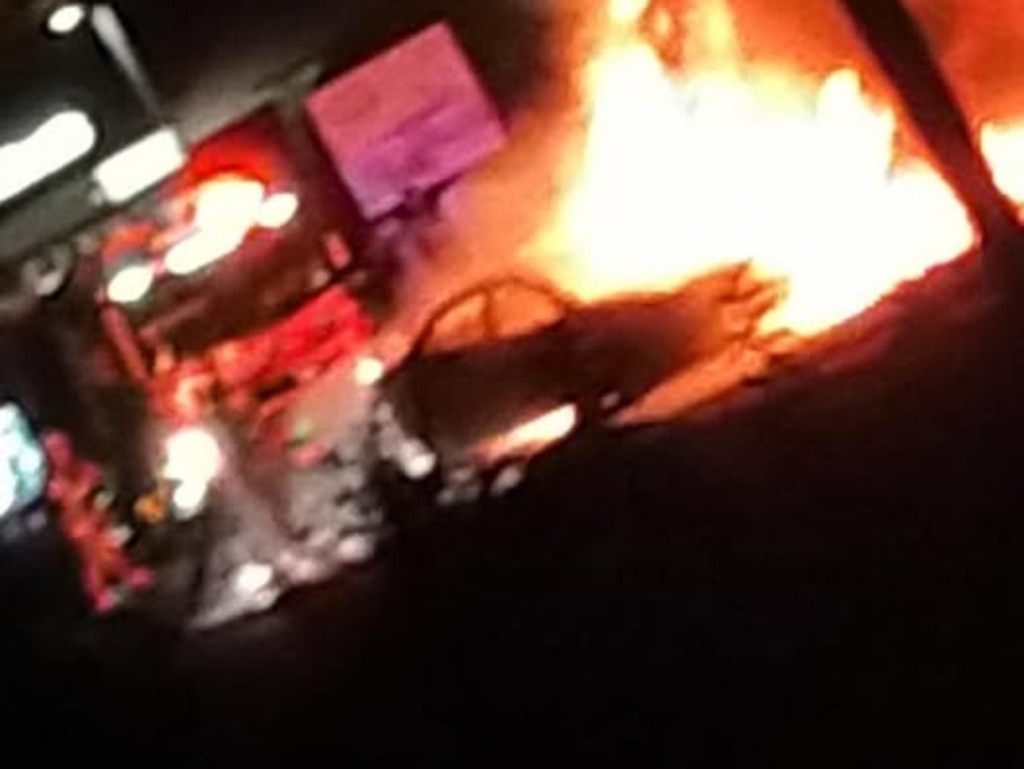 Car fire at Kingaroy in the early hours of January 1, 2025. Picture: Facebook, Blake Wills.