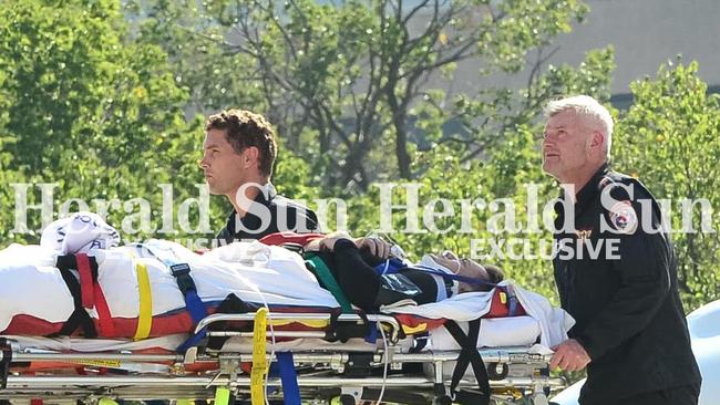 TV presenter Grant Denyer arrives at The Alfred. Picture: Eugene Hyland