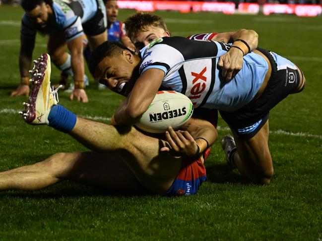 Ronaldo Mulitalo scored a late try to take the game to golden point. Picture: NRL Photos