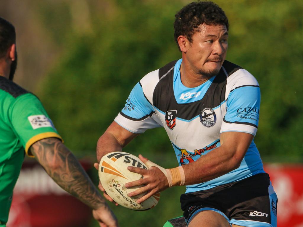 Sharks David Munro as Palmerston Raiders take on Northern Sharks at Goodline Park in Roseberry. Picture: Glenn Campbell