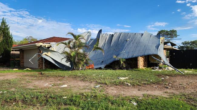 What's left of a house on Manra Way, Pacific Pines. Photo: Tara Anjulie Smith