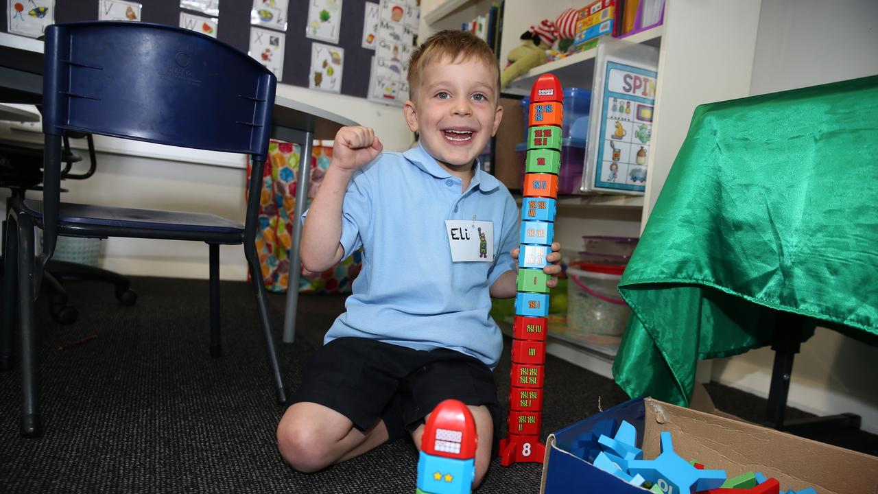 Eli Knight, 5. St Margaret’s school welcomed around 43 prep students today. Picture: Peter Ristevski