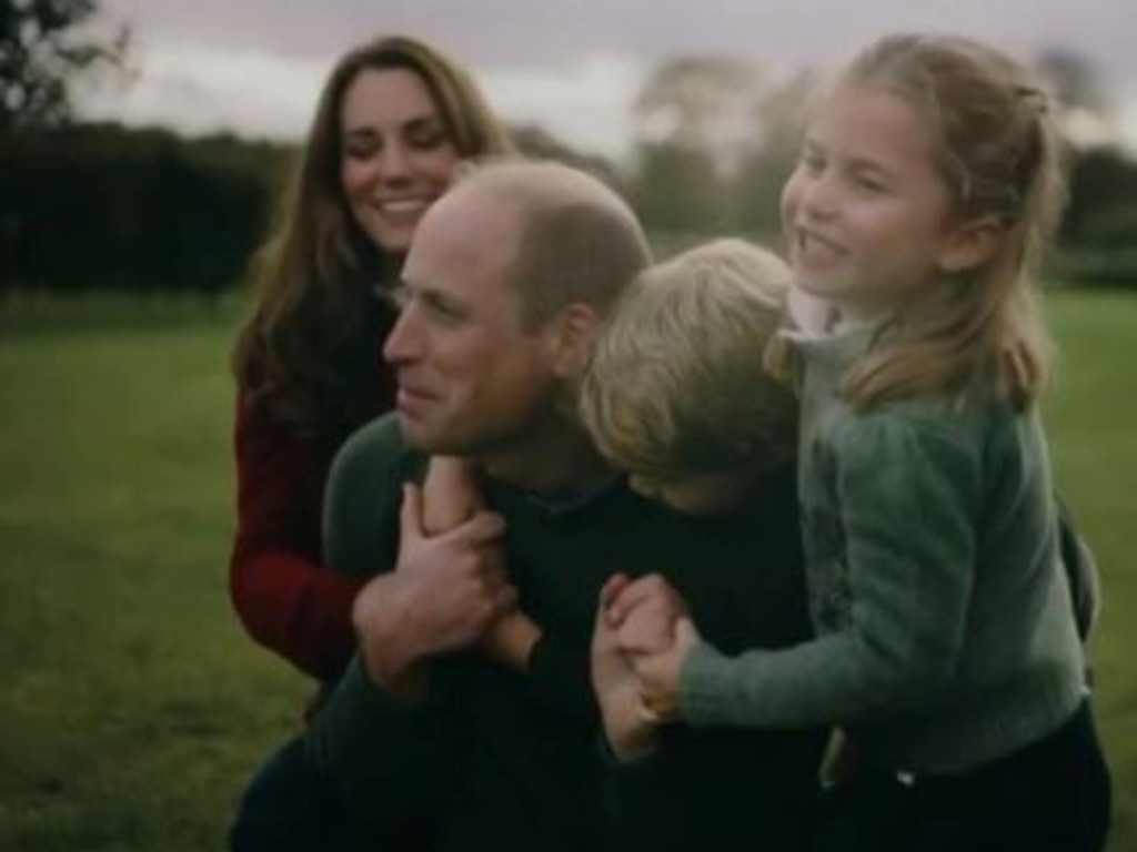 Kate Middleton, Prince William, Prince George and Princess Charlotte at home. Picture: Twitter