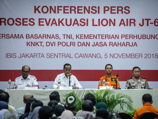 Indonesian officials said they have downloaded the data from a black box recorder for Lion Air flight 610 which crashed into the sea last week. Picture: Getty