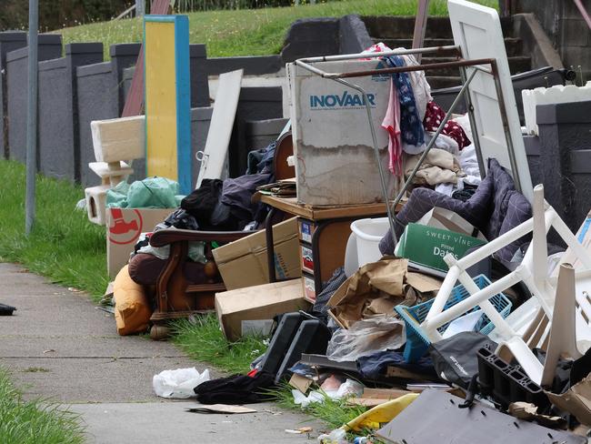 Kerbside collection left on Green Terrace, Windsor. Picture: Liam Kidston