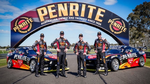 Grove Racing drivers Kevin Estre, Matt Payne, David Reynolds and Garth Tander. The Penrite cars will feature a special tribute livery paying homage to racing legend Allan Moffat for the Sandown 500.