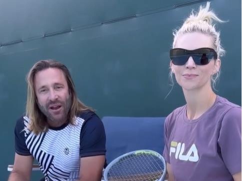 Jordyn Grohl even featured in one of her tennis coach's videos about training tips. Picture: Instagram/Christopher Crabb