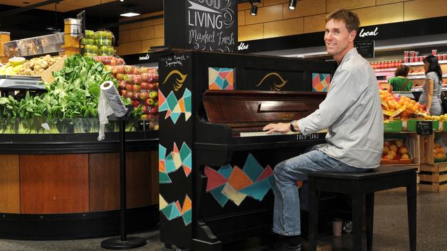 Peter Hacquoil performs at Frewville Foodland ... the live music concept has been expanded at the Chapley family’s Pasadena Foodland store.