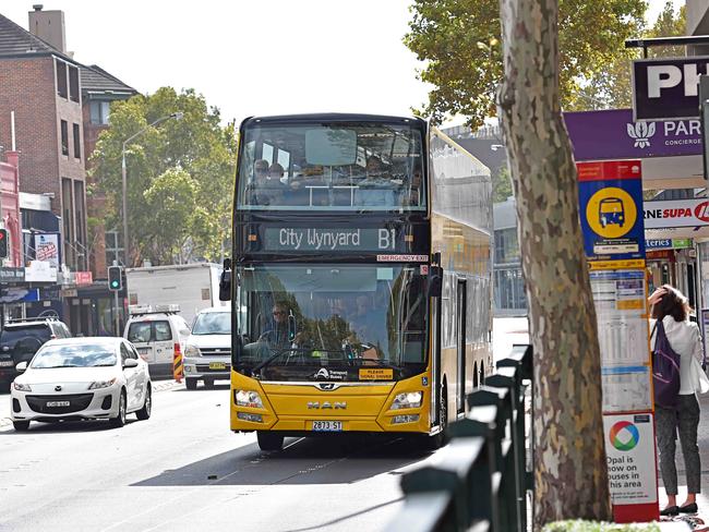 A B-Line bus on Military Rd at Cremorne. Picture: Troy Snook.