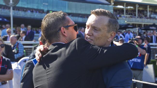 David Vandyke celebrates his maiden group 1 winner. Picture: Jenny Evans
