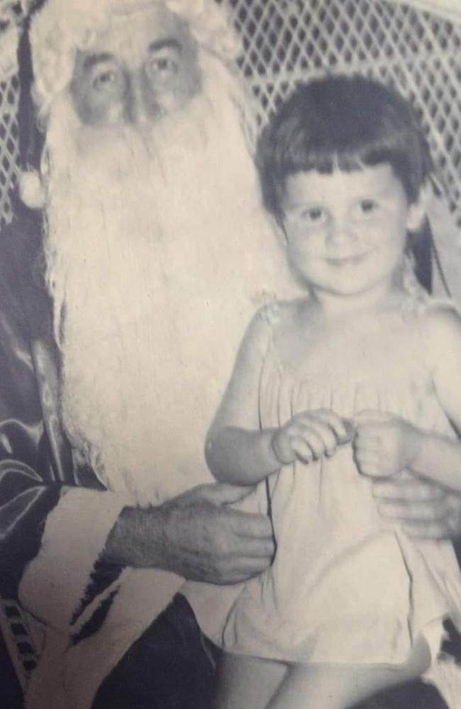 Tracey-Janene Bradford (as a child) with Santa: Yamba (over 50 years ago) - Burnett.
