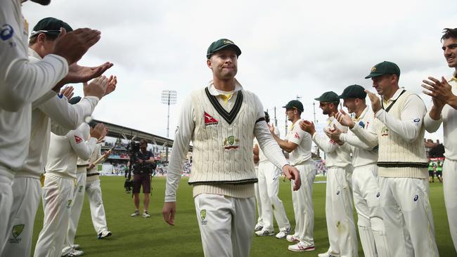 Michael Clarke of Australia walks from the ground after his last test match. (Photo by Ryan Pierse/Getty Images)