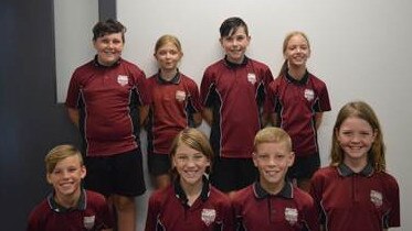 Taabinga State School Moomba captains Jakob Strauf and Amelia Welch, Warana captains D’arcy Harmsworth and Ella Fleischfresser, Bunya captains Zayne Bartlett and Georgia Tilley, Jacaranda captains Nate Perrett and Allison Baldwin