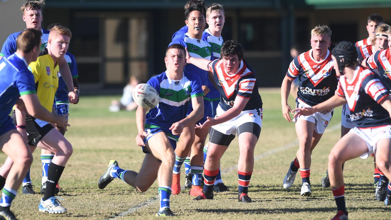 The Cathedral College’s Jai Hansen gets his team on the attack in the clash with St Patrick’s Mackay. Photo: Jann Houley