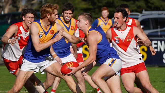 The Ballarat Swans season ended at the hands of Sebastopol on Saturday. Picture: Red Photos / Adam Cornell