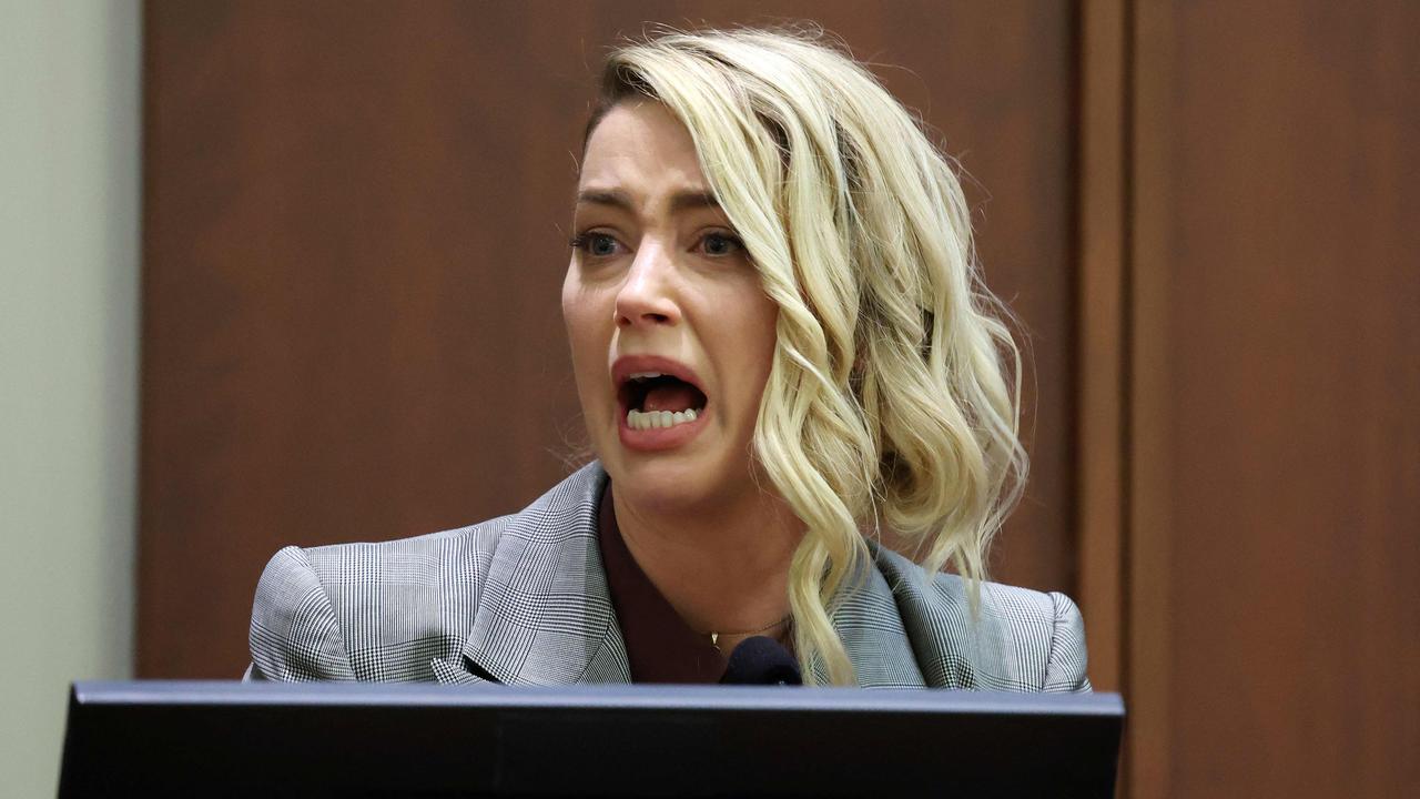Amber Heard testifies during the Depp vs Heard defamation trial at the Fairfax County Circuit Court in Fairfax, Virginia. (Photo by Michael REYNOLDS / POOL / AFP)