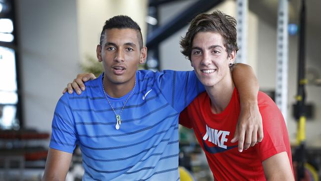 Nick Kyrgios and Thanasi Kokkinakis pictured together in 2014.