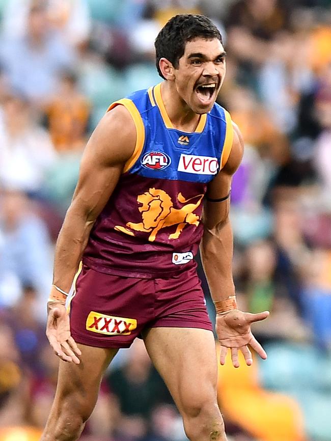 Charlie Cameron kicked goals, chased hard and took big marks. Pic: Getty Images