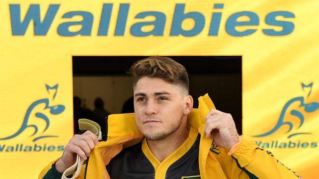 Wallabies player James O'Connor is seen during the Australian Wallabies Captains Run at Eden Park in Auckland, New Zealand, Friday, August 16, 2019. The Australian Wallabies player the New Zealand All Blacks in the second Bledisloe Cup on Saturday. (AAP Image/Dave Hunt) NO ARCHIVING