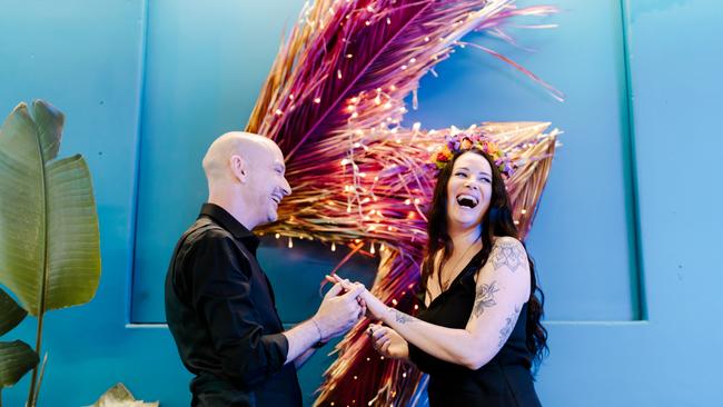 Kristi and Dave were married on March 28 in front of a photographer and witness. Picture: Oli Sansom