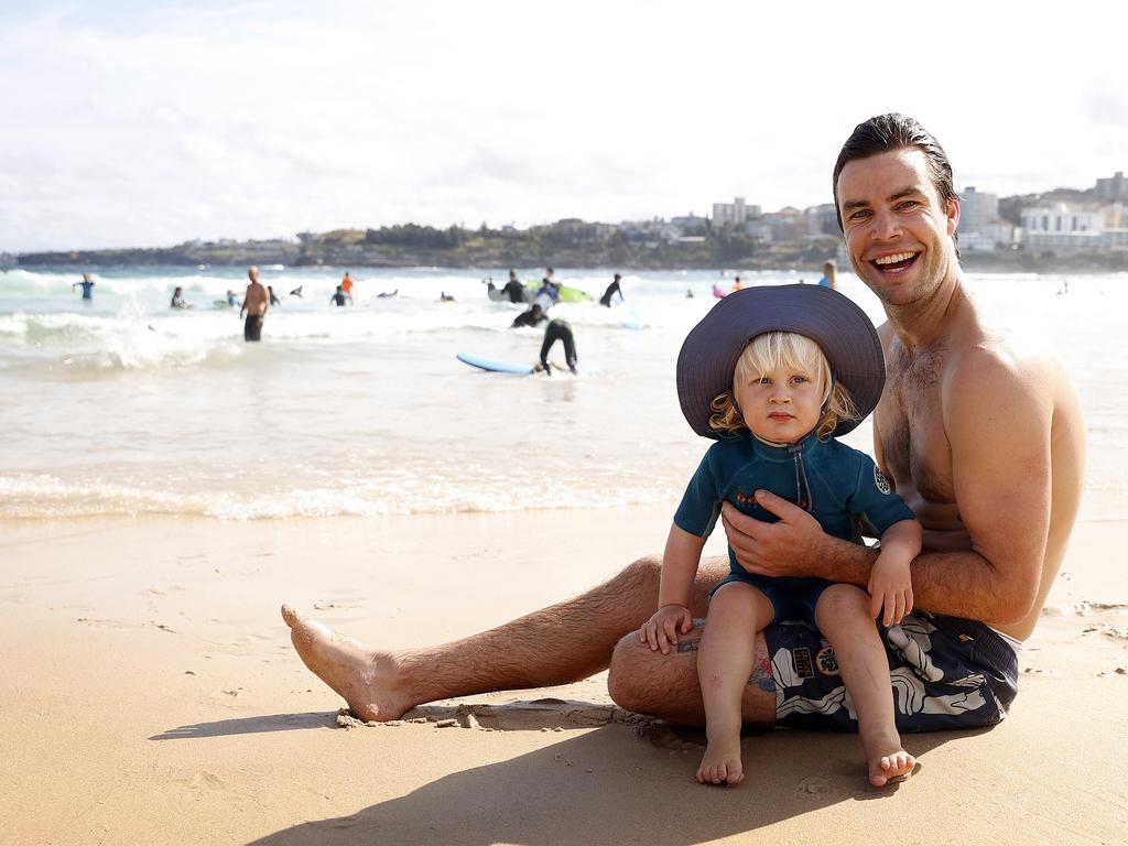 Bondi local Tim Wilson with son Billy. Picture: Sam Ruttyn