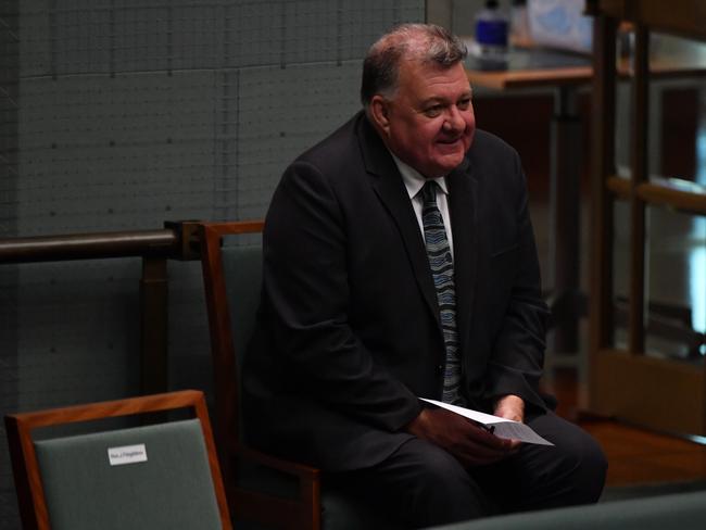 CANBERRA, AUSTRALIA - FEBRUARY 24: Member for Hughes Craig Kelly during Question Time in the House of Representatives at Parliament House on February 24, 2021 in Canberra, Australia. Prime Minister Scott Morrison has lost a working majority in parliament after the Member for Hughes Craig KellyÃ¢â¬â¢s resigned yesterday and moved to the crossbench, warning he is prepared to vote against the government. Mr KellyÃ¢â¬â¢s decision to quit the Liberal Party came after the Prime Minister demanded he stop spreading misinformation about COVID-19 and take action against his office manager, Frank Zumbo, who faces allegations of inappropriate behaviour. (Photo by Sam Mooy/Getty Images)