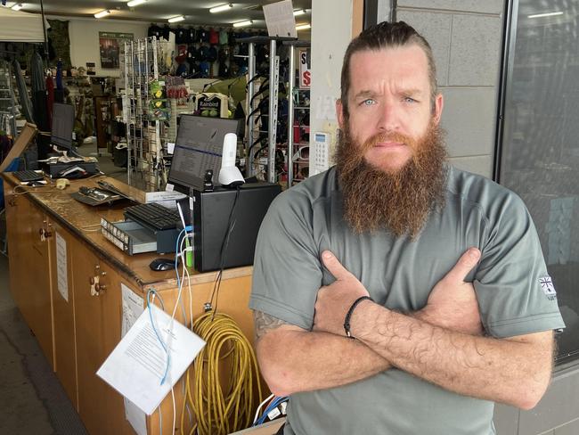 Management at Mitchells Adventure are calling for tougher penalties on crime after the store was broken into for the eighth time this year. Picture: Riley Walter