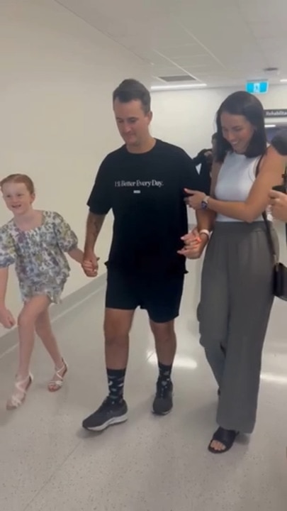 Dad defies the odds, walks out of hospital