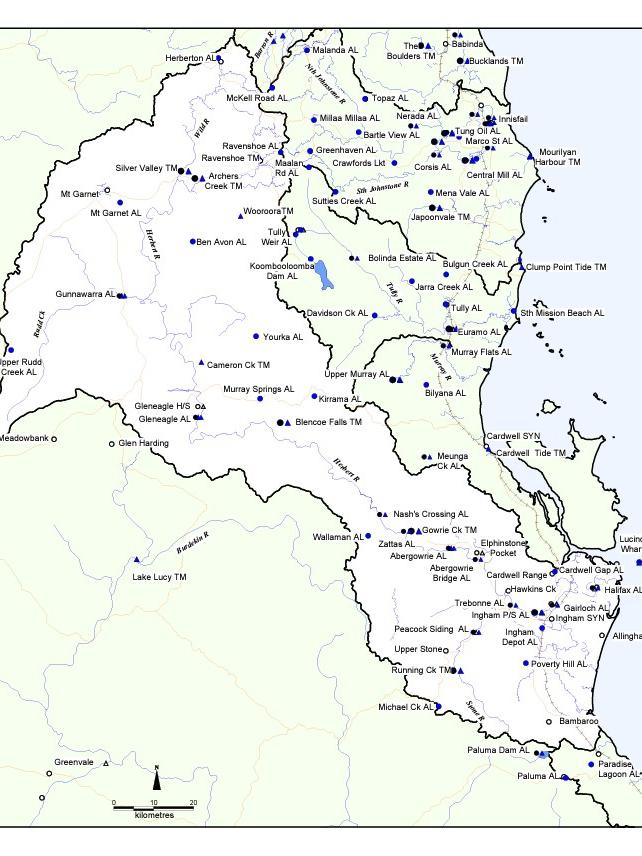 The central section of this flood map is the Herbert River valley. Picture: Bureau of Meteorology