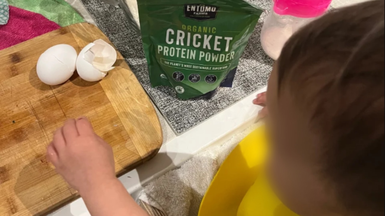 The mum began putting cricket protein powder in regular foods. Source: Tiffany Leigh