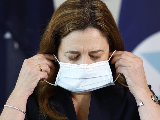 BRISBANE, AUSTRALIA - NewsWire Photos JANUARY 3, 2022: Queensland Premier Annastacia Palaszczuk during a press conference in Brisbane. Picture: NCA NewsWire/Tertius Pickard