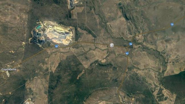 Google Maps image of the Peak Downs Highway, west of Fitzroy Development Rd. Picture: Google