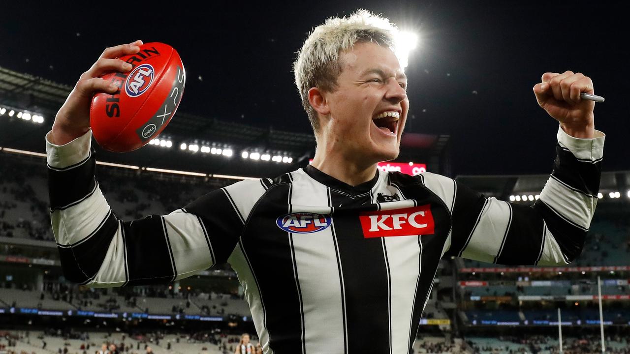 Jack Ginnivan and the fast-finishing Pies lit up the MCG. Picture: AFL Photos/Getty Images