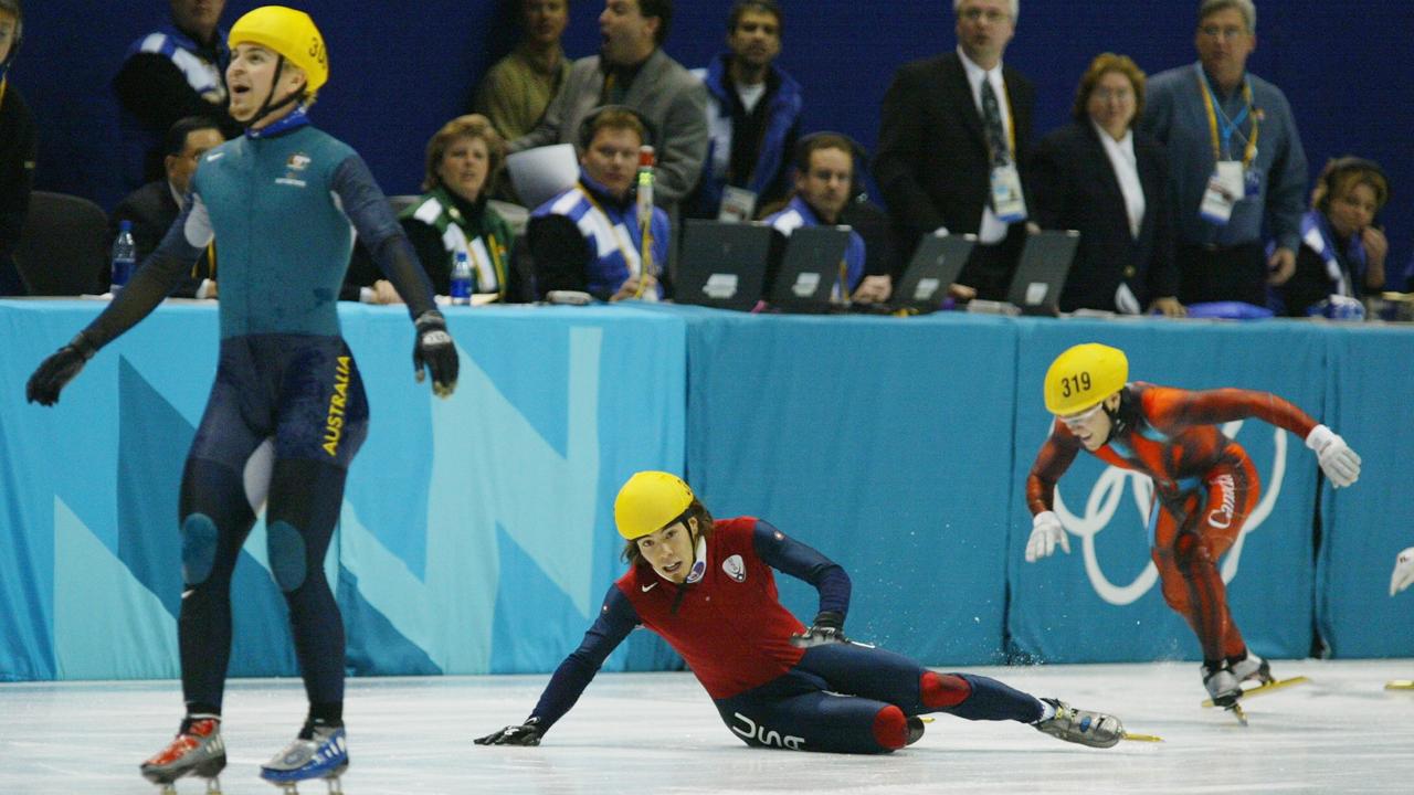 Australian champion ice skater Steven Bradbury and wife Amanda, on
