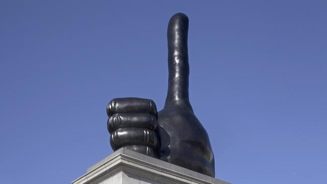 David Shrigley’s 7m-tall Really Good (2016) at Trafalgar Square, London. Picture: Supplied