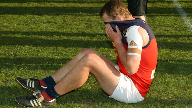 Diggers Rest co-captain John Ryan after his side’s loss. Photo: Carmelo Bazzano