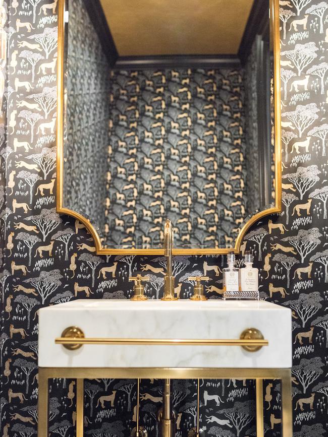 A powder room interior designed by Mel Bean.