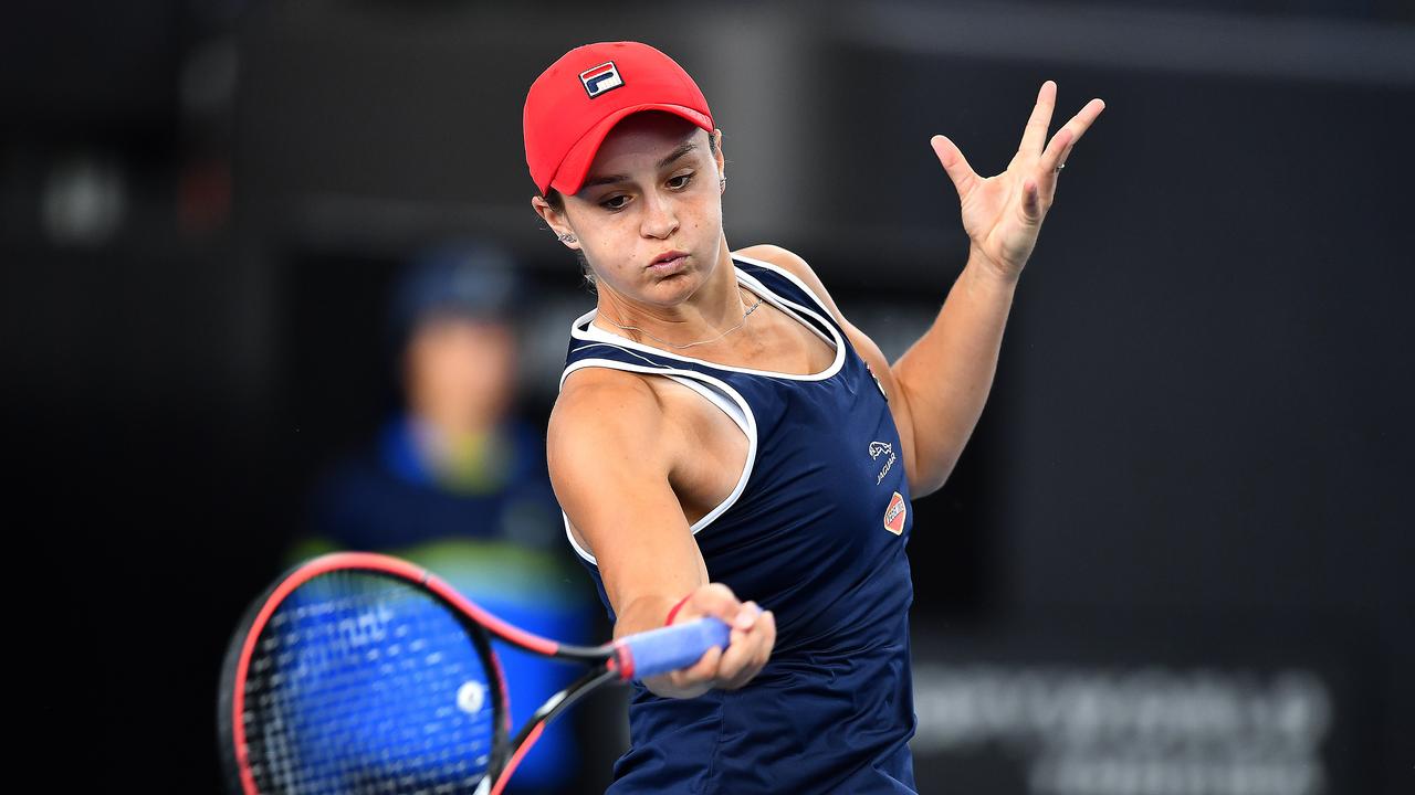 Queensland superstar Ash Barty was a huge hit at the Adelaide International in January. Picture: Mark BrakeGetty Images