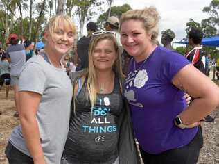 FAMILY FUN DAY: CTC workers Nina Mollenhauer and Prue Bauer with client Abbie-Louise Maynard. Picture: Madeline Grace