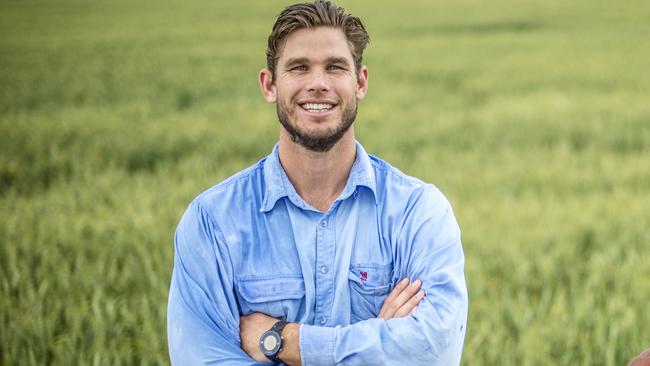 Tom Hawkins on his family farm. Picture: Jason Edwards