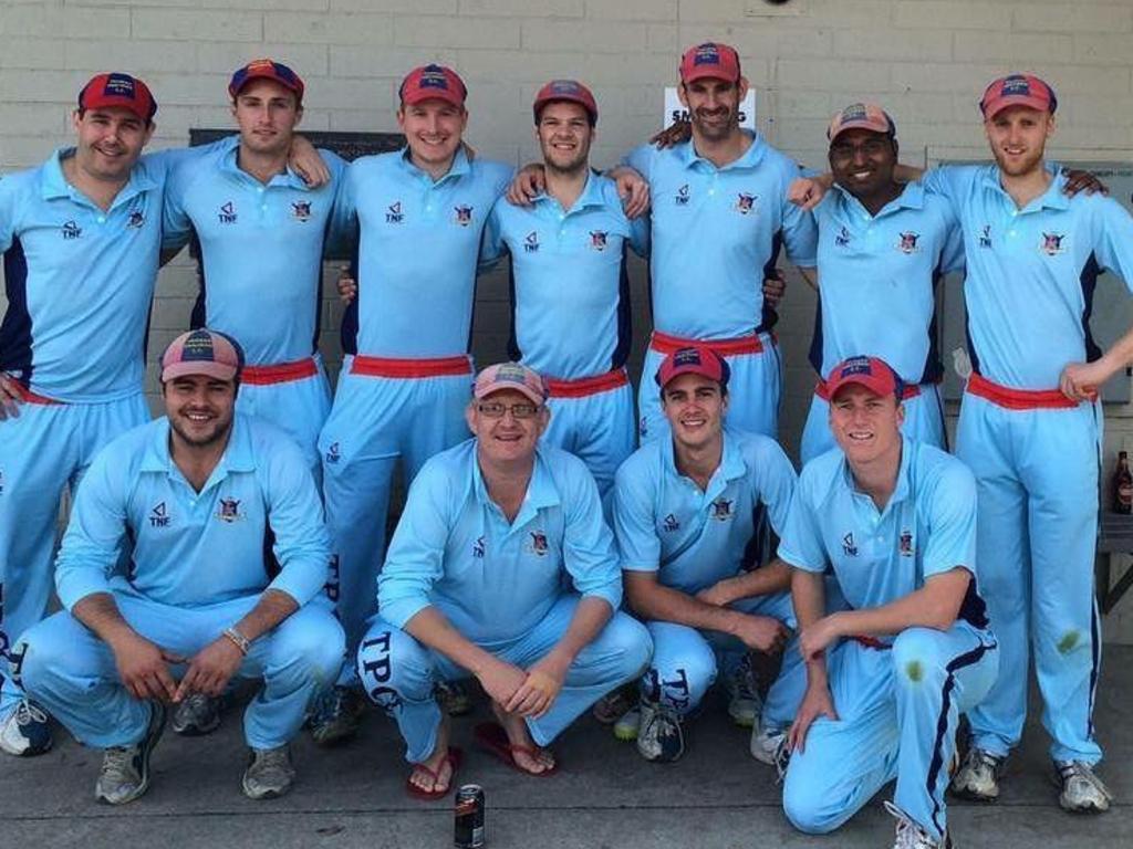 Mr Jenkins, back row far right, with his Toorak Prahran Cricket Club teammates. Picture: Instagram,