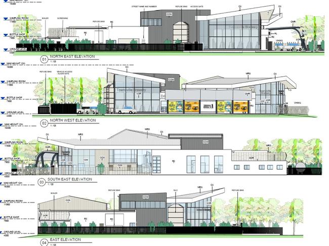 Plans for Post Office Brewing Co at 55 Lakeside Drive, Idalia. Picture: Dillon Architects.