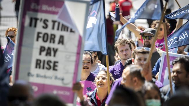 Public sector workers went on strike on Thursday to protest wage offers. Picture: Chris Kidd