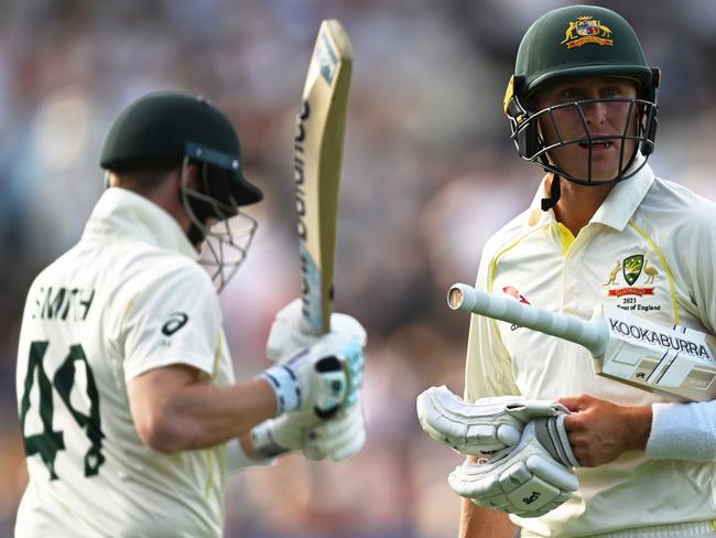 BIRMINGHAM, ENGLAND - JUNE 19: Marnus Labuschagne of Australia makes their way off after being dismissed  during Day Four of the LV= Insurance Ashes 1st Test match between England and Australia at Edgbaston on June 19, 2023 in Birmingham, England. (Photo by Shaun Botterill/Getty Images)