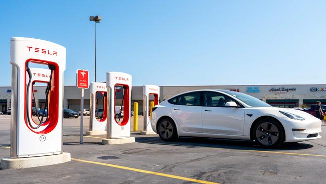 Tesla supercharging stations in Texas. Picture: Getty Images