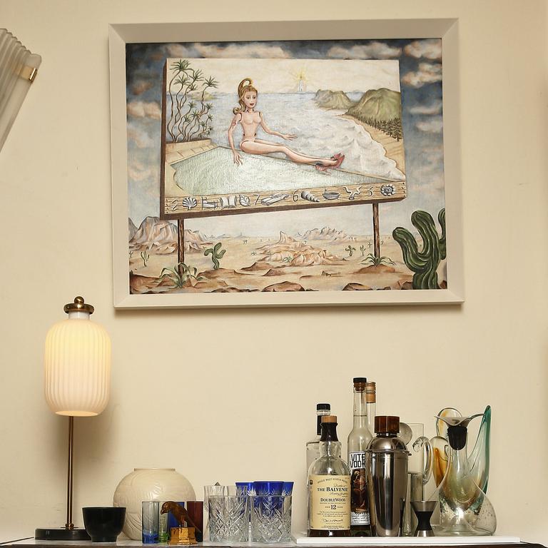 The bar, and artwork by Lulu Pinkus. John Appleyard