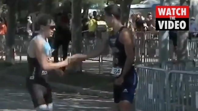 Epic sportsmanship in triathlon finish line drama